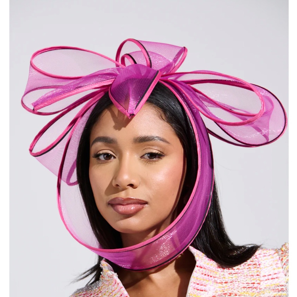 AKIRA Pink Statement Bow Fascinator Hat